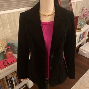 VTG Classic *CHIC* Black *Velvet* Blazer Jacket Sz 8